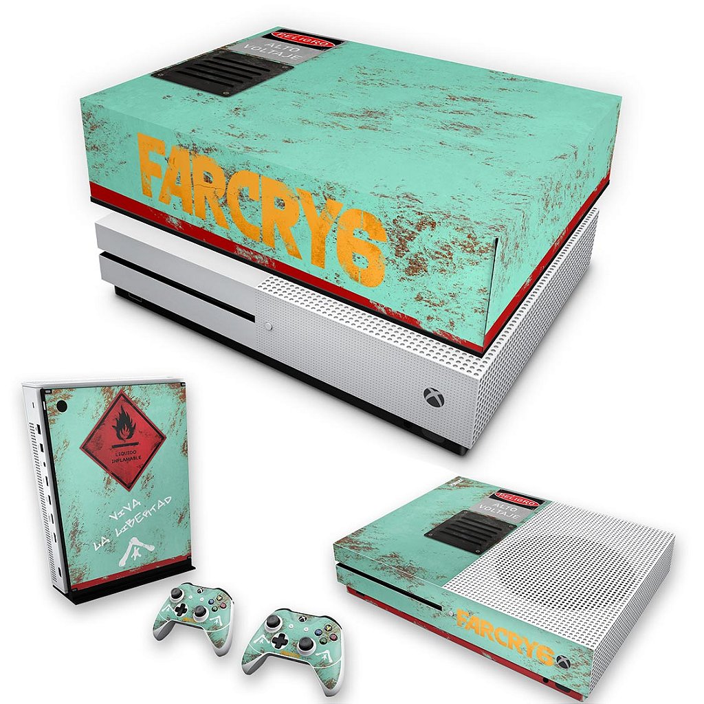 KIT Capa Anti Poeira e Skin Anti-Rage Xbox One S Slim - Far Cry 6