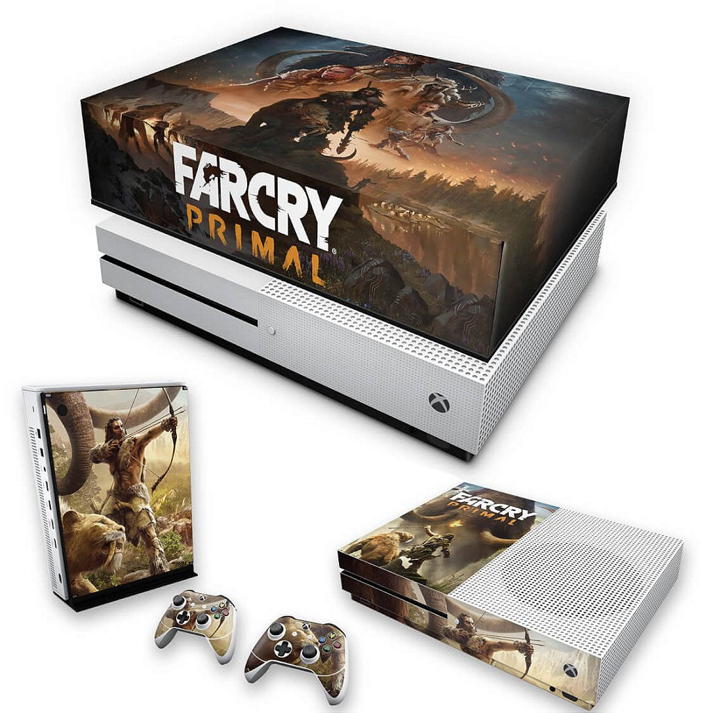 KIT Capa Anti Poeira e Skin Anti-Rage Xbox One S Slim - Far Cry Primal