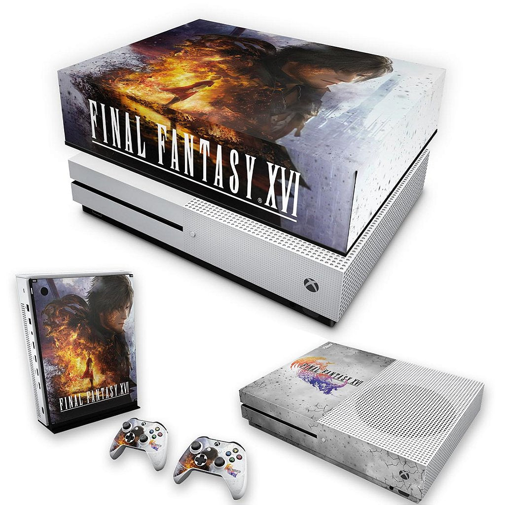 KIT Capa Anti Poeira e Skin Anti-Rage Xbox One S Slim - Final Fantasy XVI