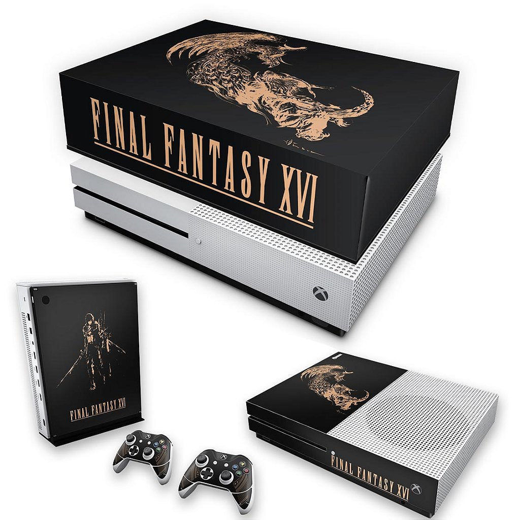KIT Capa Anti Poeira e Skin Anti-Rage Xbox One S Slim - Final Fantasy XVI Edition