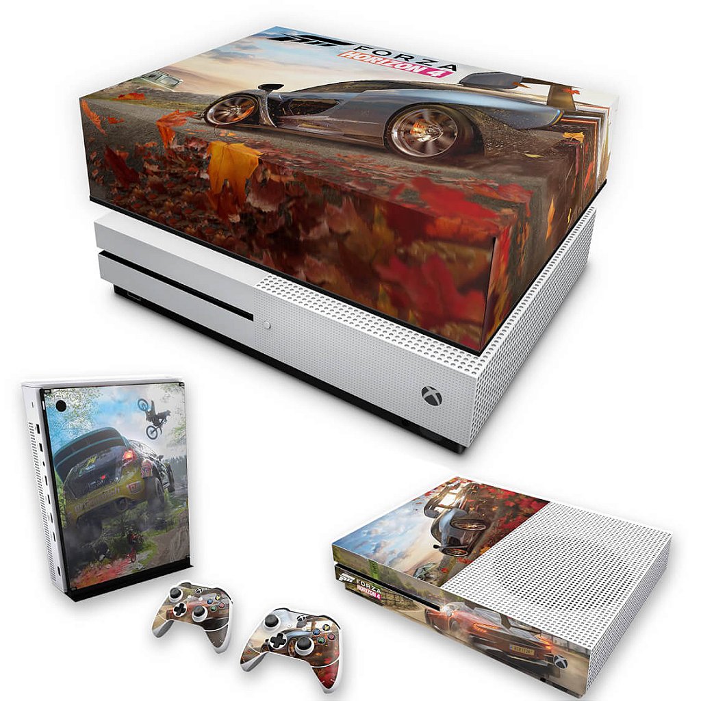 KIT Capa Anti Poeira e Skin Anti-Rage Xbox One S Slim - Forza Horizon 4