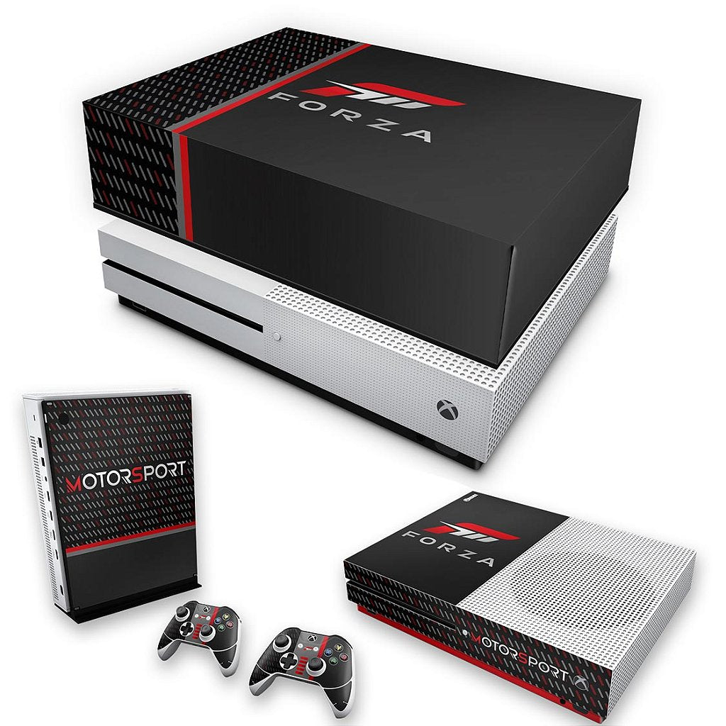 KIT Capa Anti Poeira e Skin Anti-Rage Xbox One S Slim - Forza Motorsport