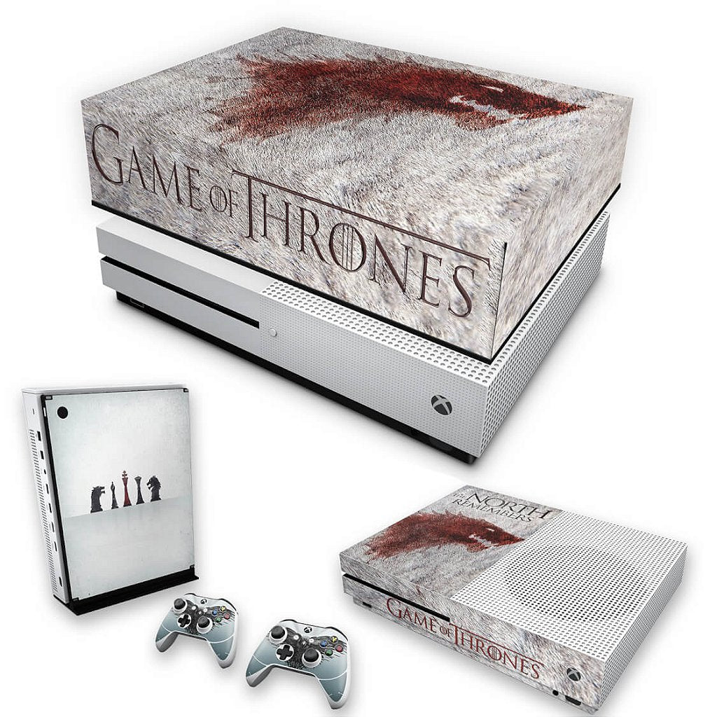 KIT Capa Anti Poeira e Skin Anti-Rage Xbox One S Slim - Game of Thrones #A