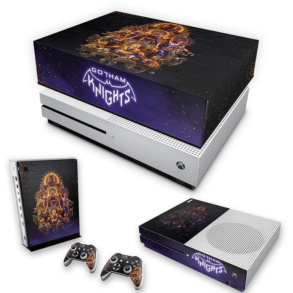 KIT Capa Anti Poeira e Skin Anti-Rage Xbox One S Slim - Gotham Knights