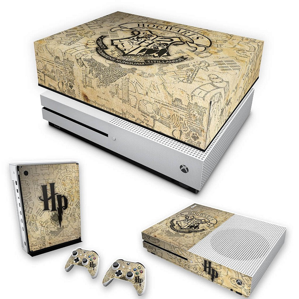 KIT Capa Anti Poeira e Skin Anti-Rage Xbox One S Slim - Harry Potter