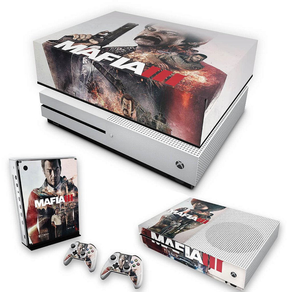 KIT Capa Anti Poeira e Skin Anti-Rage Xbox One S Slim - Mafia 3