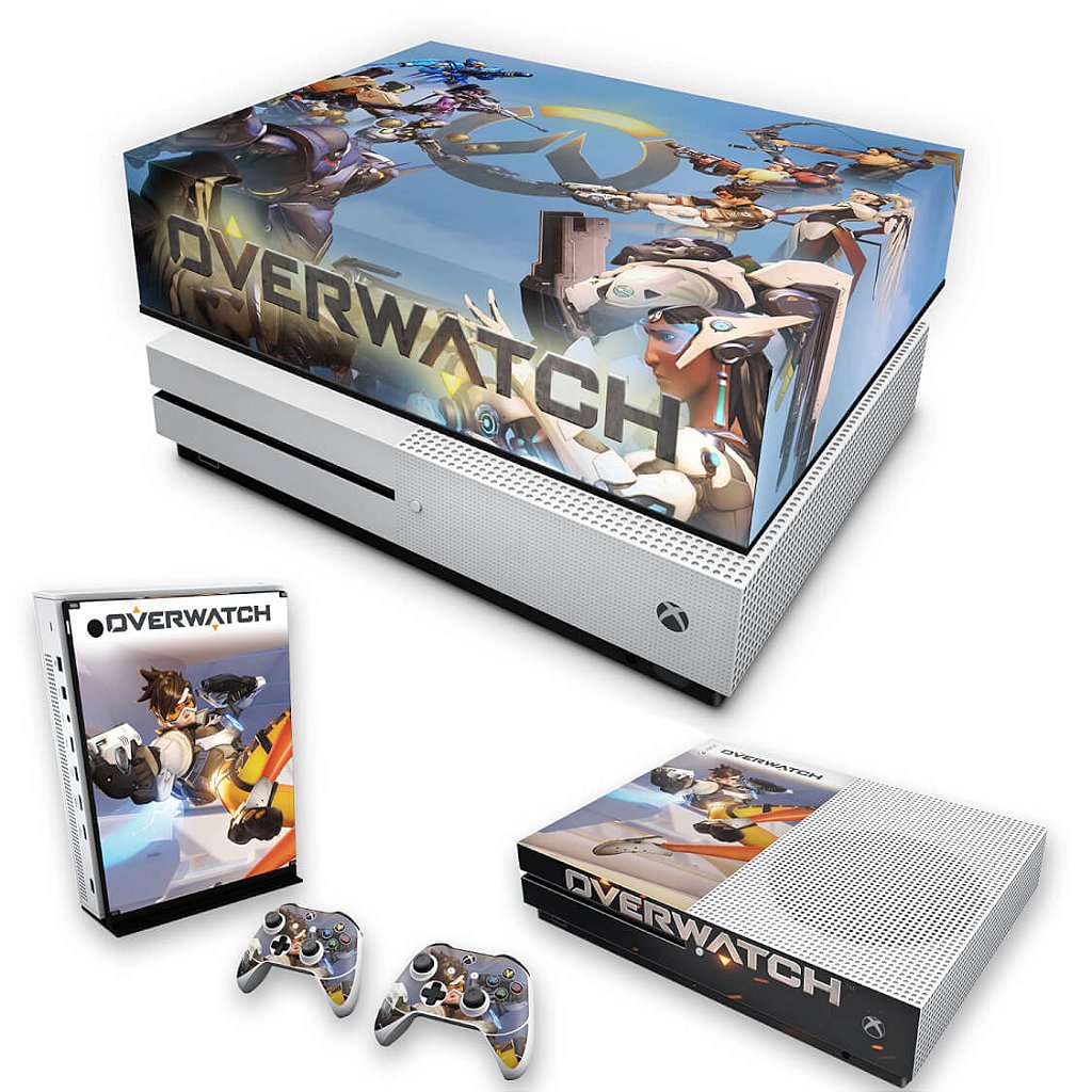 KIT Capa Anti Poeira e Skin Anti-Rage Xbox One S Slim - Overwatch