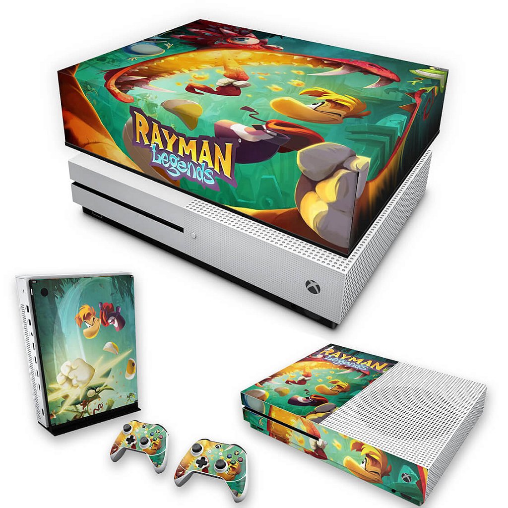 KIT Capa Anti Poeira e Skin Anti-Rage Xbox One S Slim - Rayman Legends