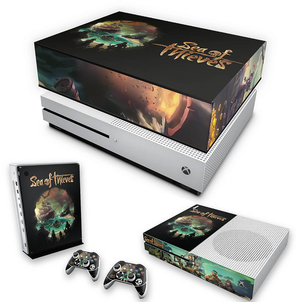 KIT Capa Anti Poeira e Skin Anti-Rage Xbox One S Slim - Sea Of Thieves