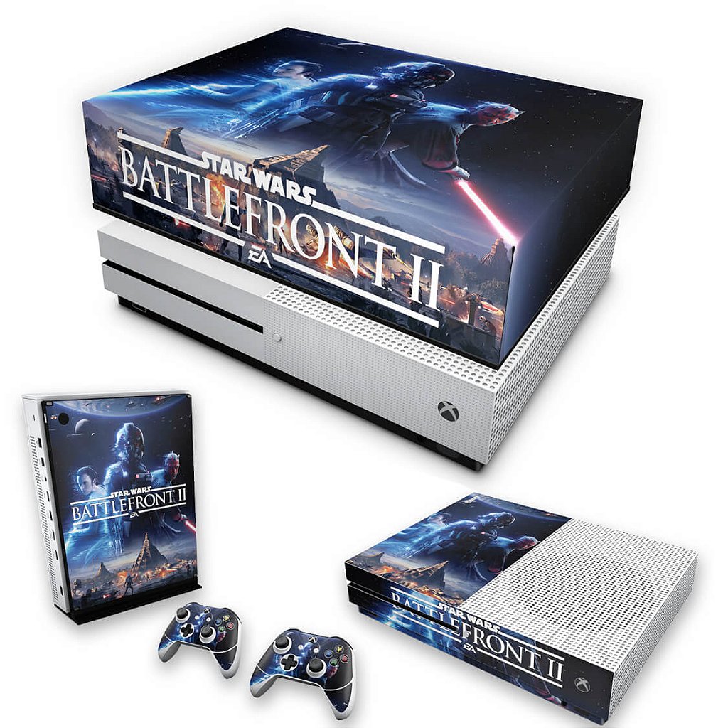 KIT Capa Anti Poeira e Skin Anti-Rage Xbox One S Slim - Star Wars - Battlefront 2