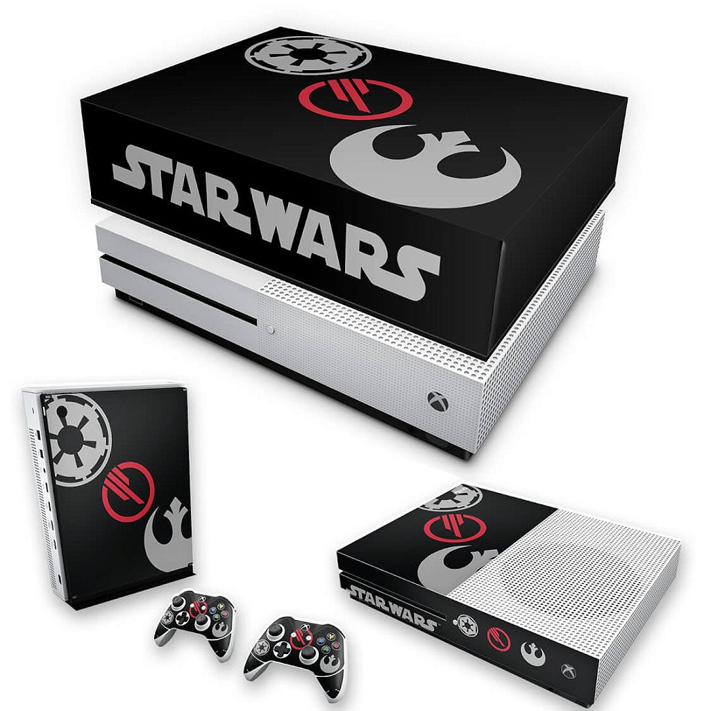 KIT Capa Anti Poeira e Skin Anti-Rage Xbox One S Slim - Star Wars Battlefront 2 Edition