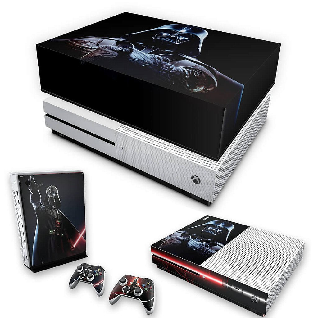 KIT Capa Anti Poeira e Skin Anti-Rage Xbox One S Slim - Star Wars - Darth Vader