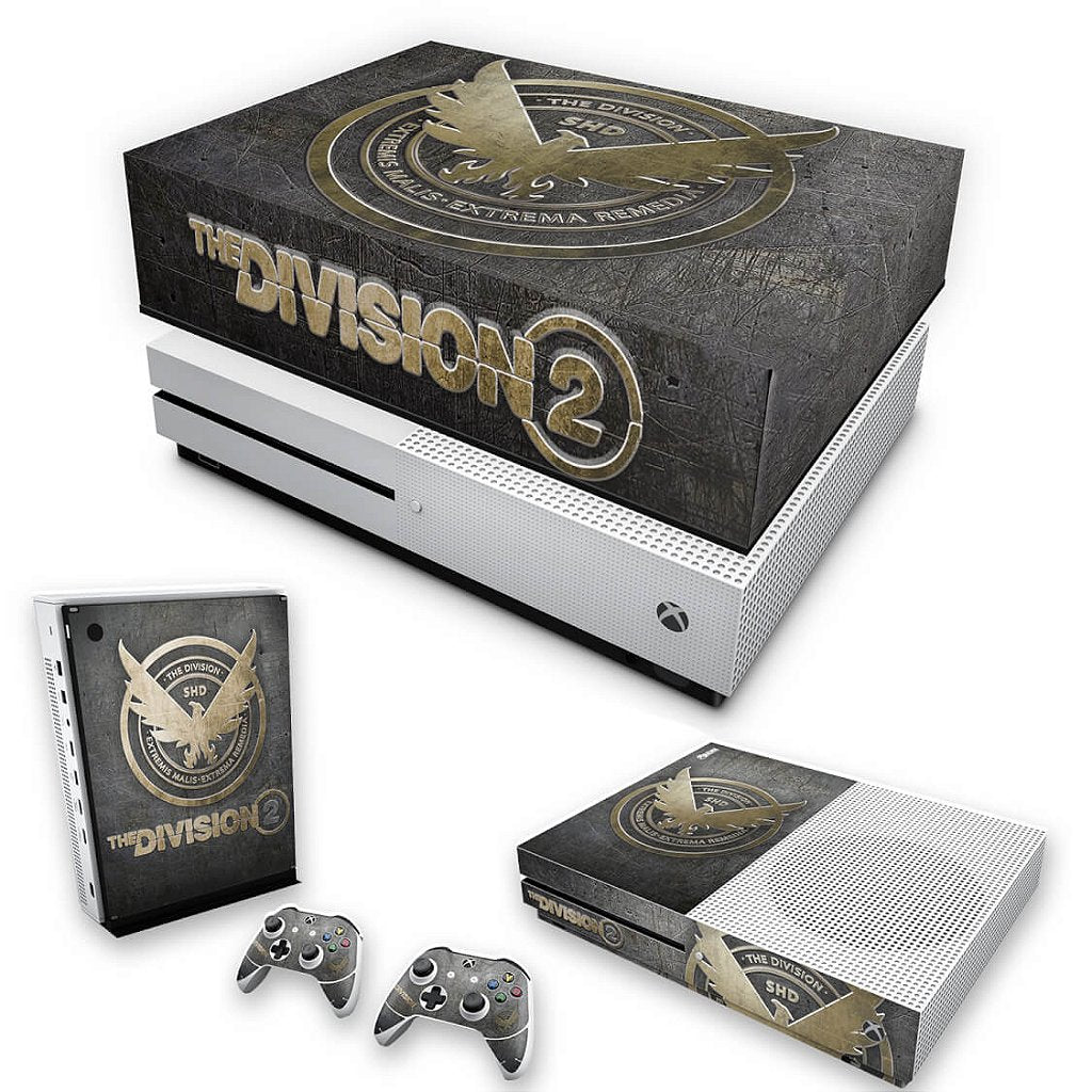 KIT Capa Anti Poeira e Skin Anti-Rage Xbox One S Slim - The Division 2