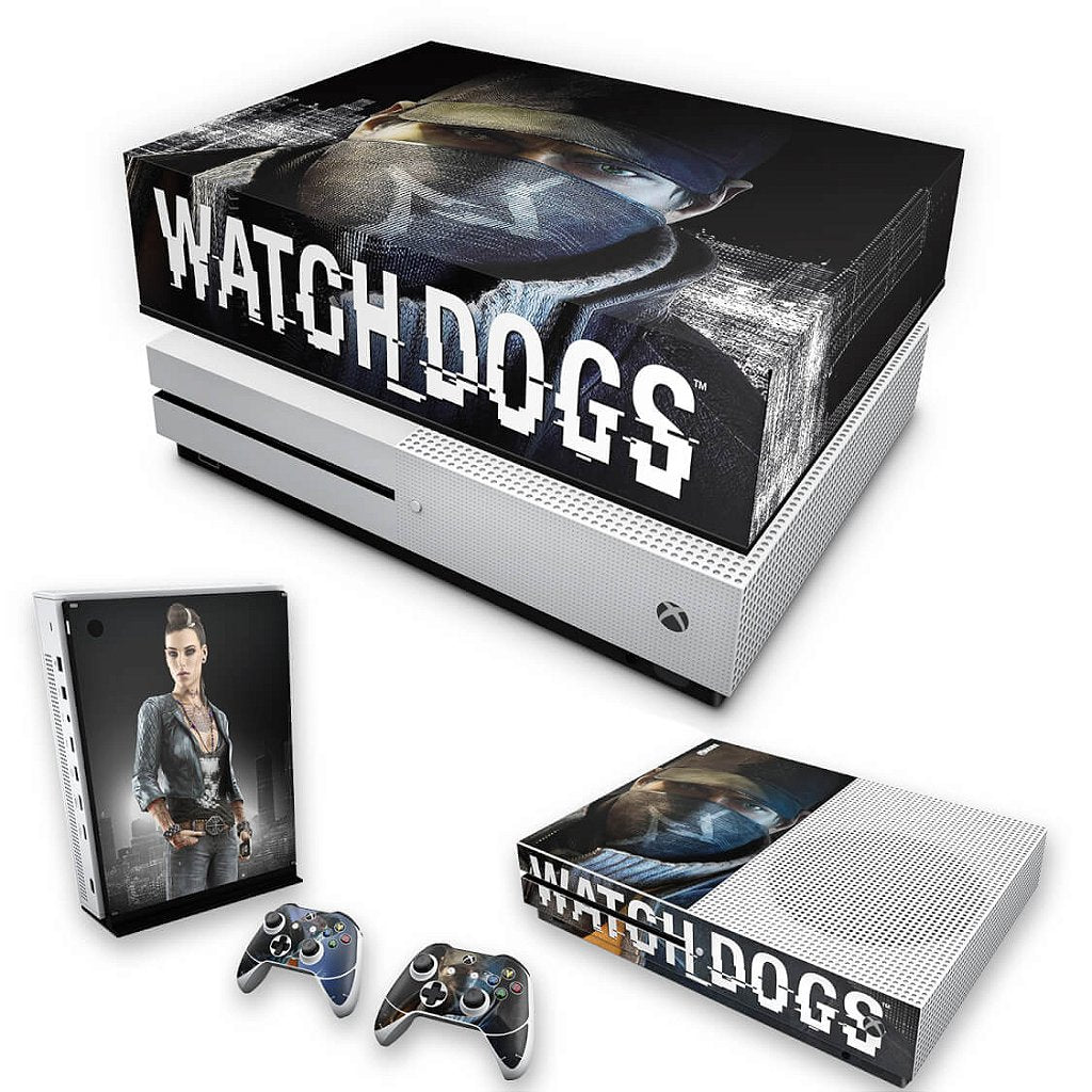 KIT Capa Anti Poeira e Skin Anti-Rage Xbox One S Slim - Watch Dogs