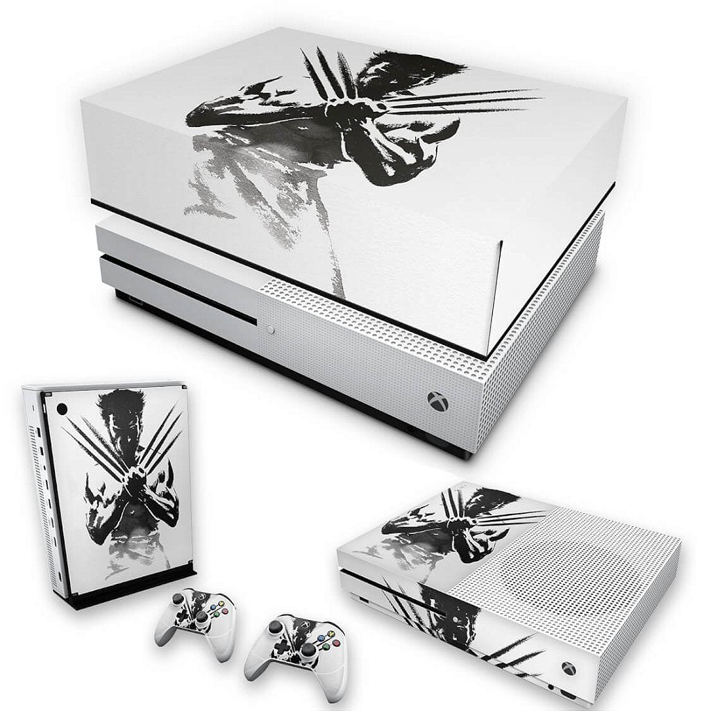 KIT Capa Anti Poeira e Skin Anti-Rage Xbox One S Slim - Wolverine - X Men