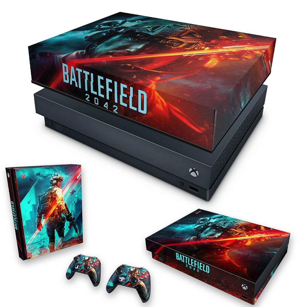 KIT Capa Anti Poeira e Skin Anti-Rage Xbox One X - Battlefield 2042