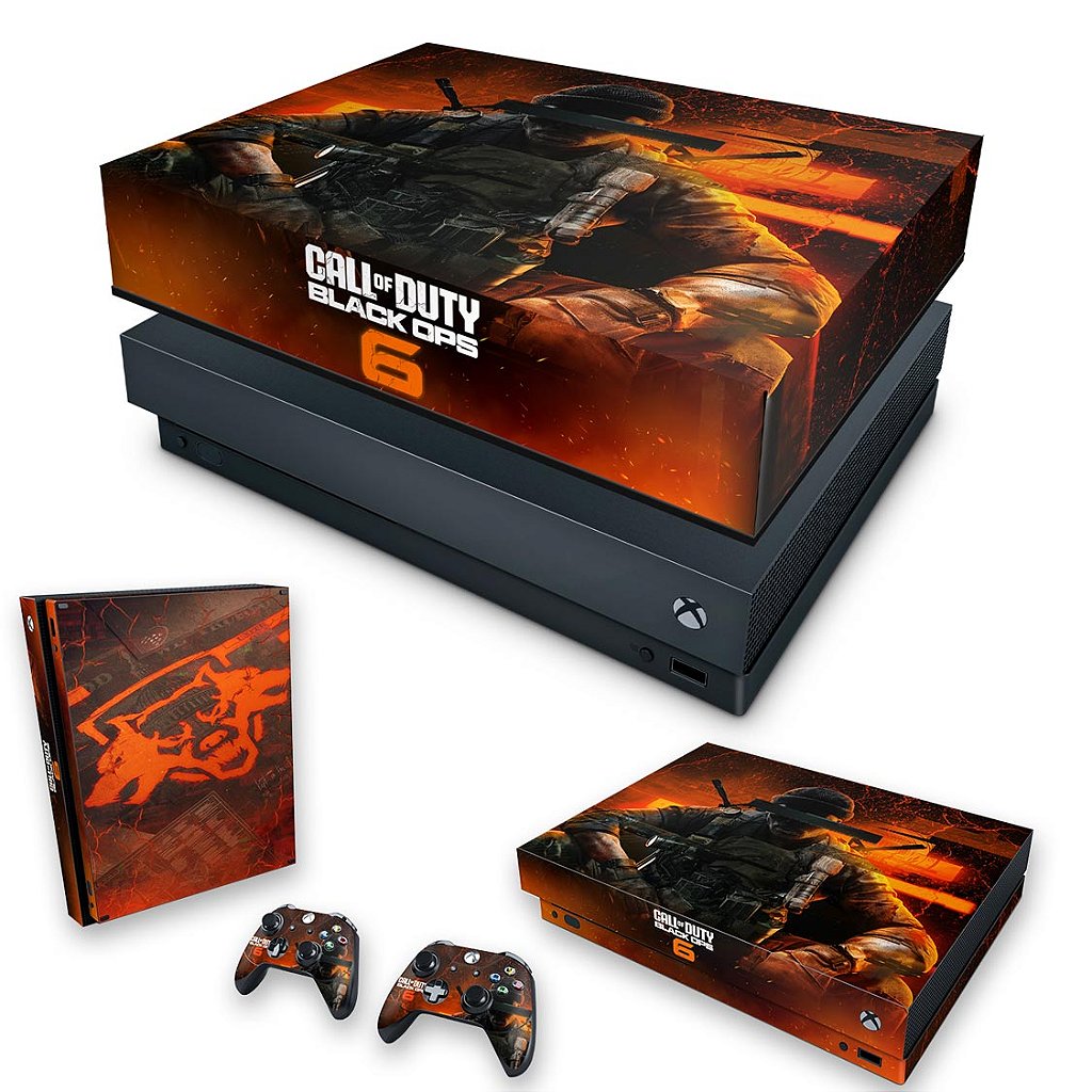 KIT Capa Anti Poeira e Skin Anti-Rage Xbox One X - Call of Duty Black Ops 6