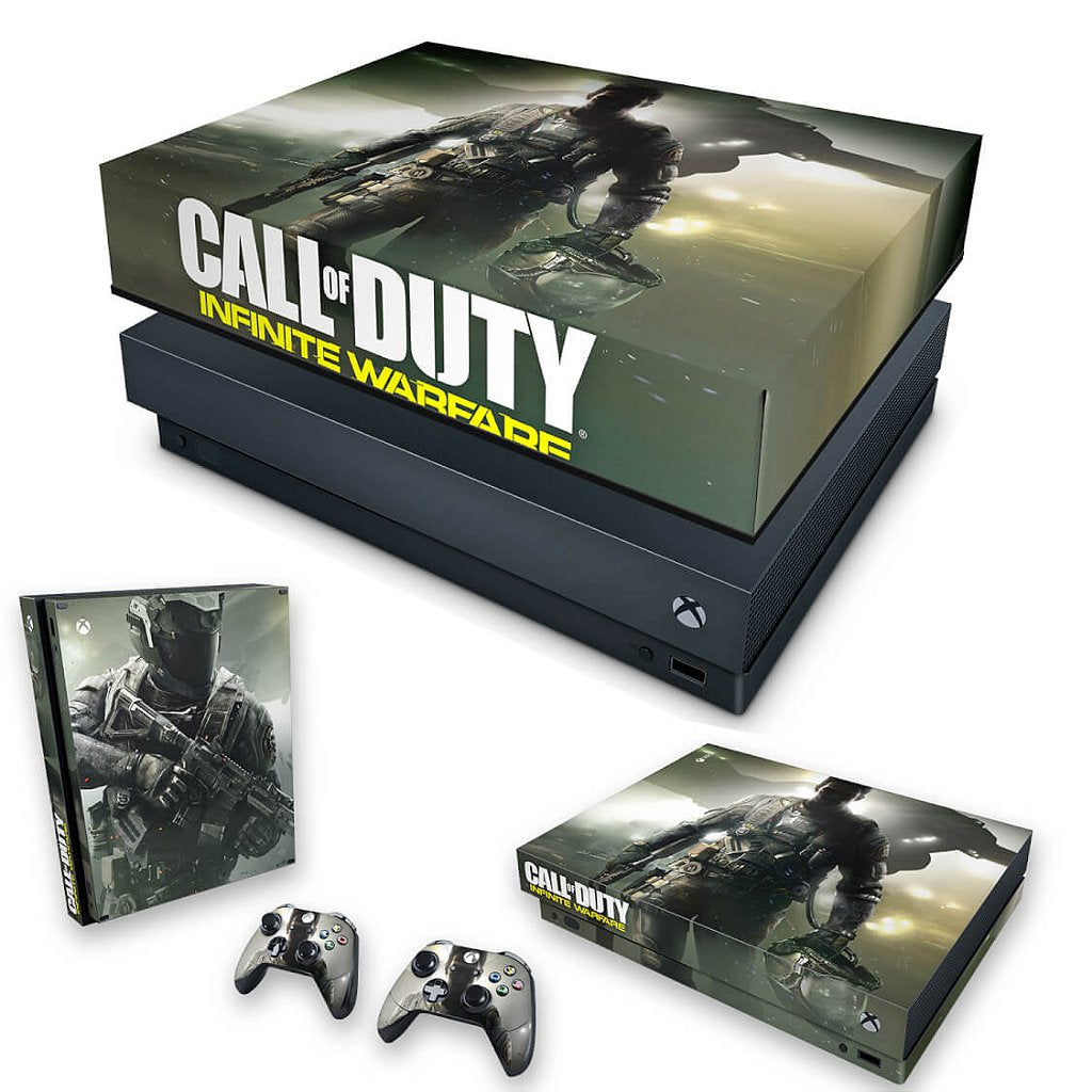 KIT Capa Anti Poeira e Skin Anti-Rage Xbox One X - Call of Duty: Infinite Warfare