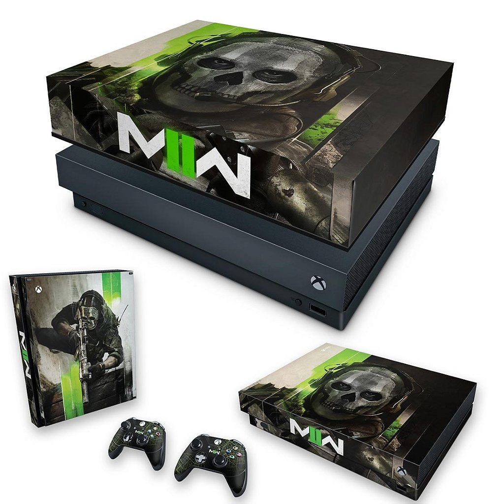 KIT Capa Anti Poeira e Skin Anti-Rage Xbox One X - Call Of Duty Modern Warfare II