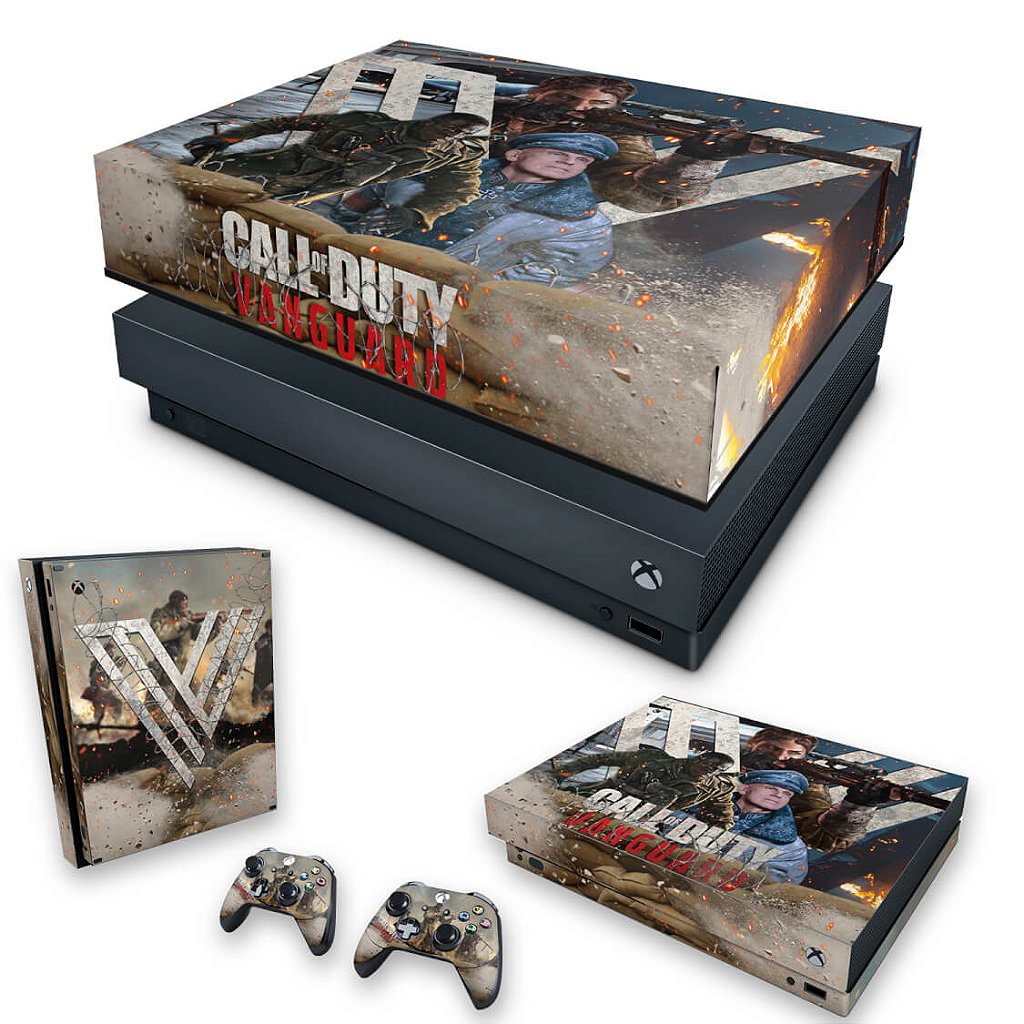 KIT Capa Anti Poeira e Skin Anti-Rage Xbox One X - Call of Duty Vanguard
