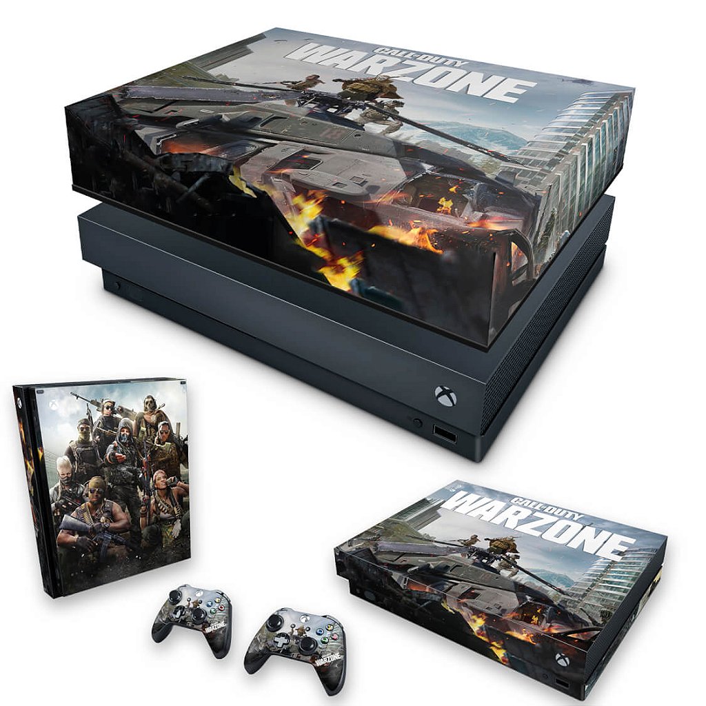 KIT Capa Anti Poeira e Skin Anti-Rage Xbox One X - Call of Duty Warzone
