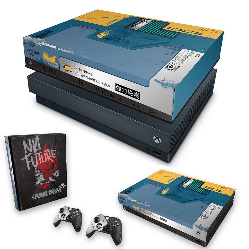 KIT Capa Anti Poeira e Skin Anti-Rage Xbox One X - Cyberpunk 2077 Bundle