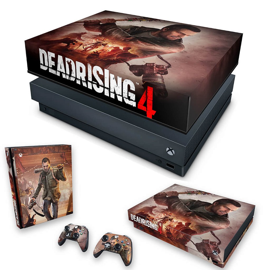 KIT Capa Anti Poeira e Skin Anti-Rage Xbox One X - Dead Rising 4