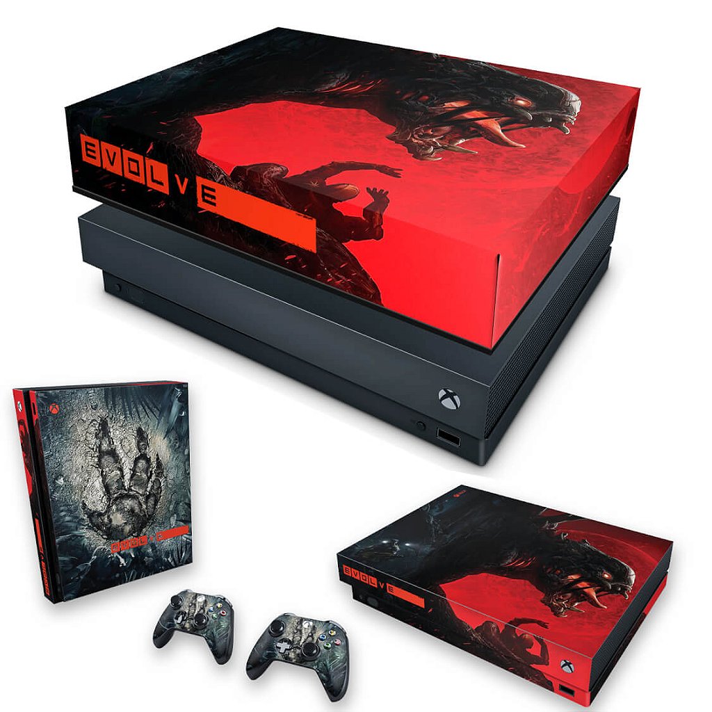KIT Capa Anti Poeira e Skin Anti-Rage Xbox One X - Evolve