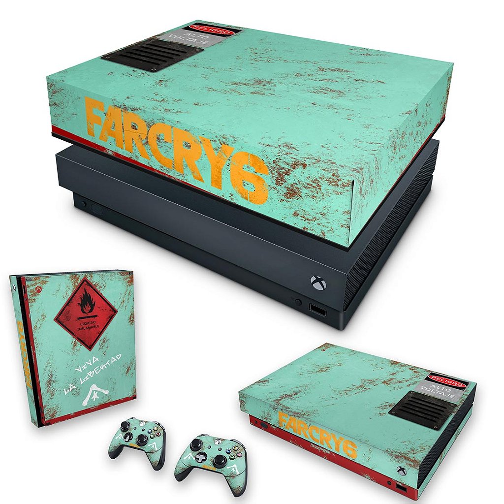 KIT Capa Anti Poeira e Skin Anti-Rage Xbox One X - Far Cry 6