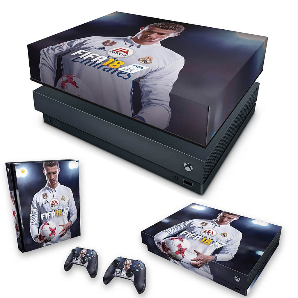 KIT Capa Anti Poeira e Skin Anti-Rage Xbox One X - FIFA 18