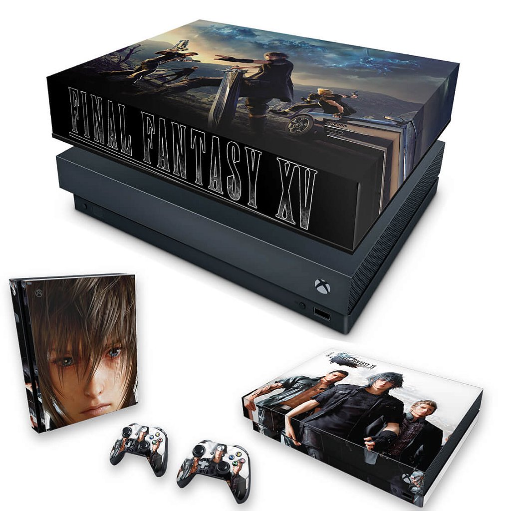 KIT Capa Anti Poeira e Skin Anti-Rage Xbox One X - Final Fantasy XV #B