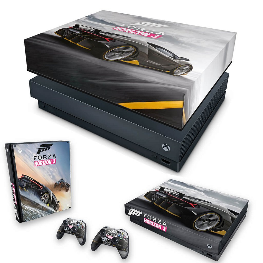 KIT Capa Anti Poeira e Skin Anti-Rage Xbox One X - Forza Horizon 3