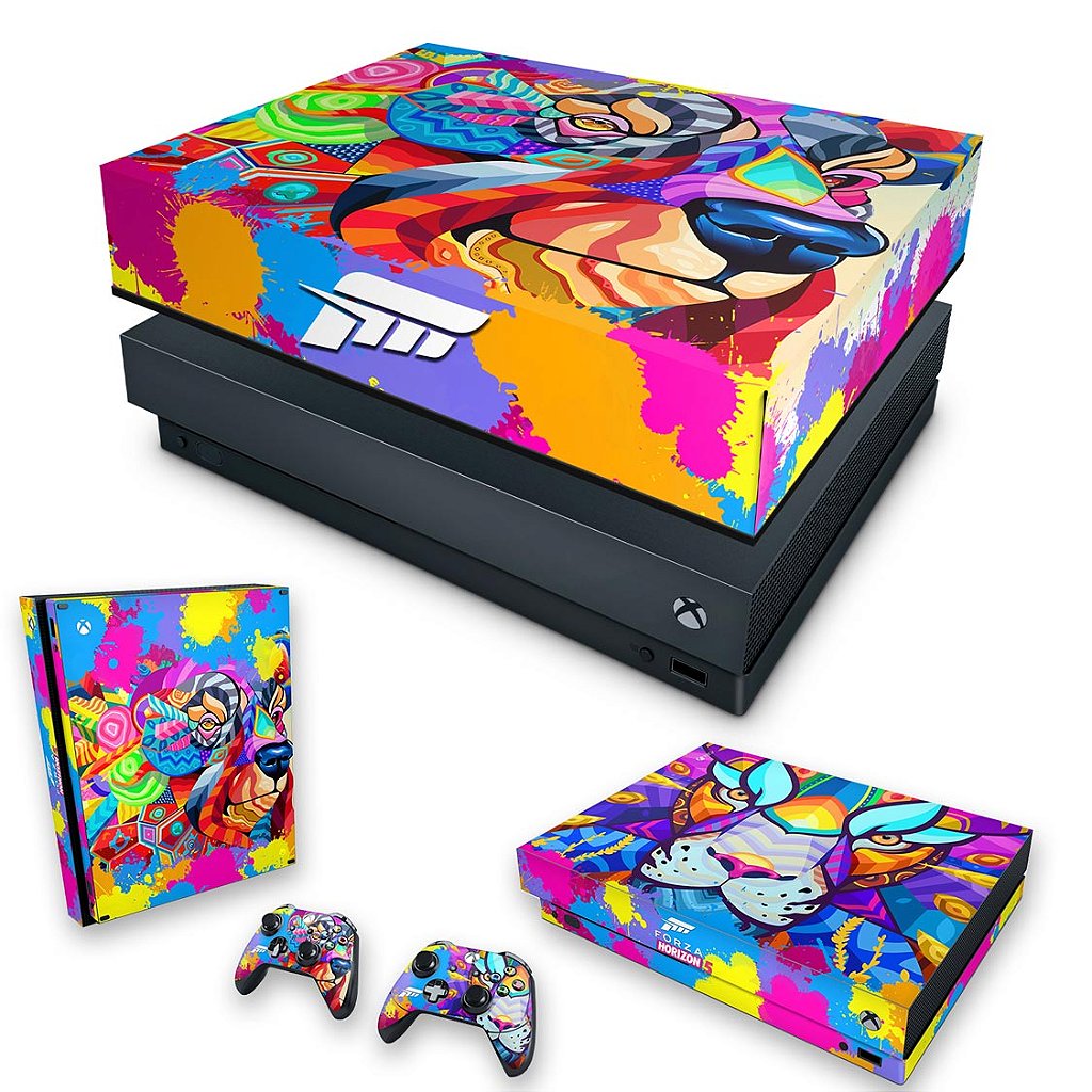 KIT Capa Anti Poeira e Skin Anti-Rage Xbox One X - Forza Horizon 5