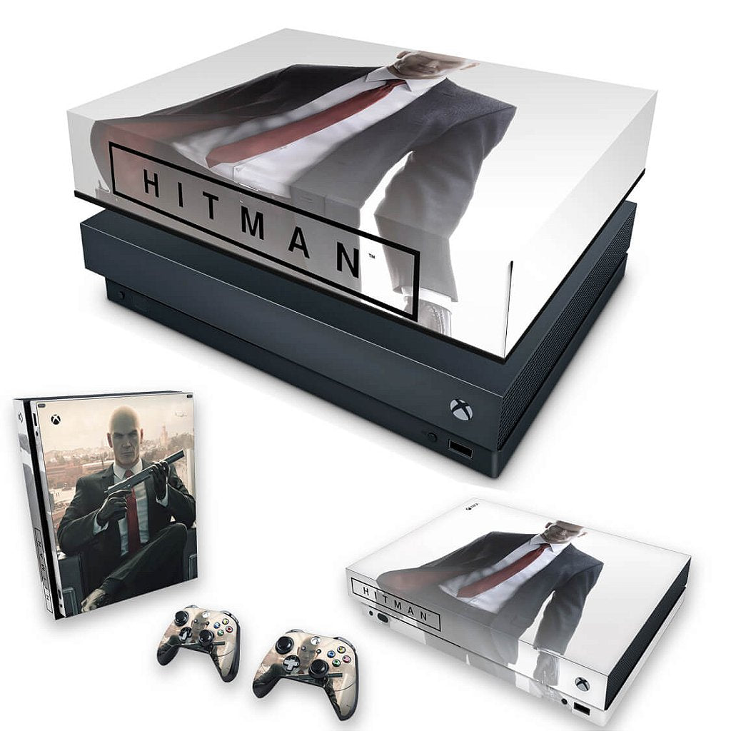 KIT Capa Anti Poeira e Skin Anti-Rage Xbox One X - Hitman 2016