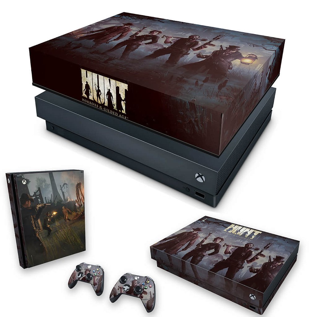 KIT Capa Anti Poeira e Skin Anti-Rage Xbox One X - Hunt: Horrors of the Gilded Age