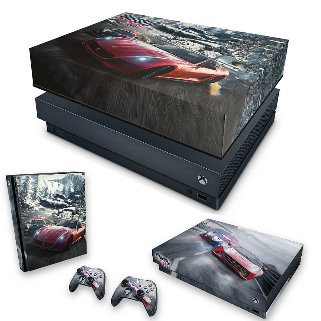 KIT Capa Anti Poeira e Skin Anti-Rage Xbox One X - Need for Speed Rivals