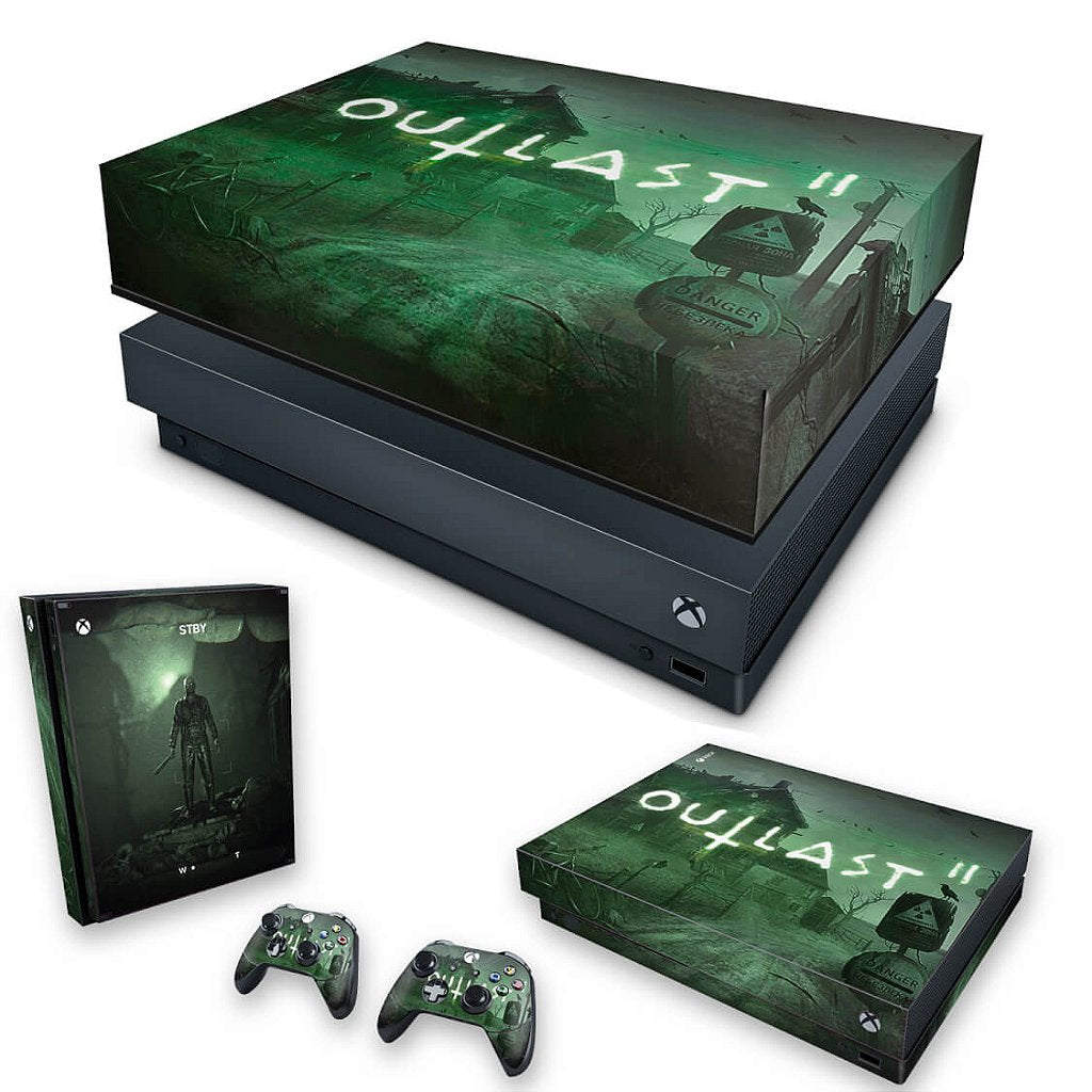 KIT Capa Anti Poeira e Skin Anti-Rage Xbox One X - Outlast 2