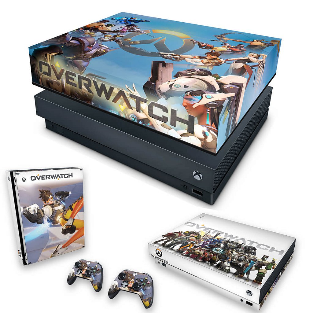 KIT Capa Anti Poeira e Skin Anti-Rage Xbox One X - Overwatch