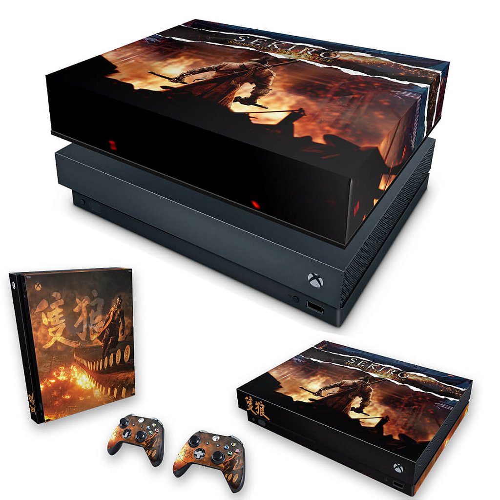 KIT Capa Anti Poeira e Skin Anti-Rage Xbox One X - Sekiro