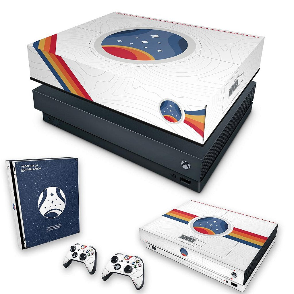KIT Capa Anti Poeira e Skin Anti-Rage Xbox One X - Starfield Edition