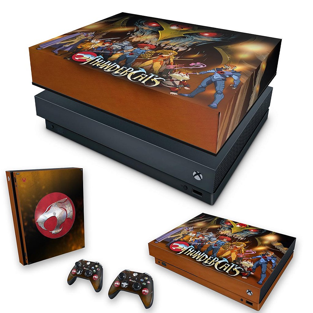 KIT Capa Anti Poeira e Skin Anti-Rage Xbox One X - Thundercats B