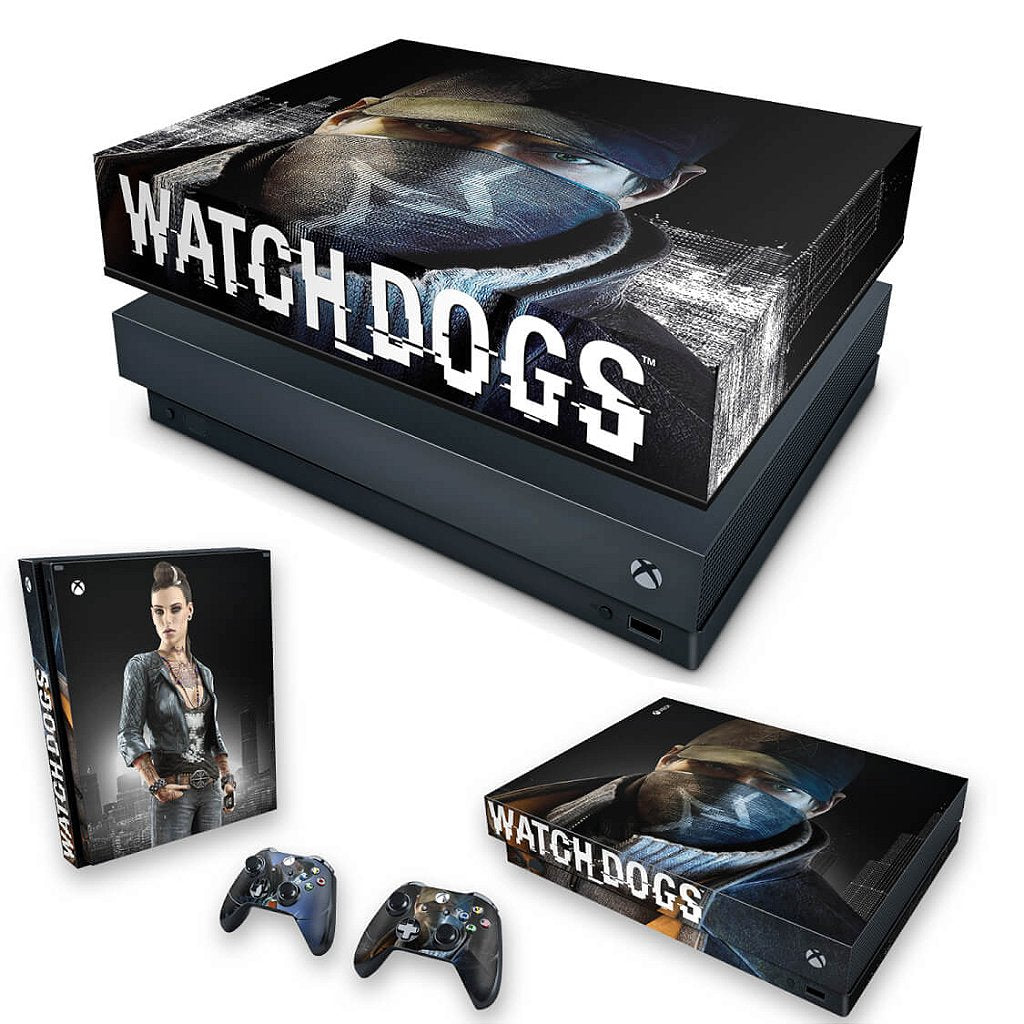 KIT Capa Anti Poeira e Skin Anti-Rage Xbox One X - Watch Dogs