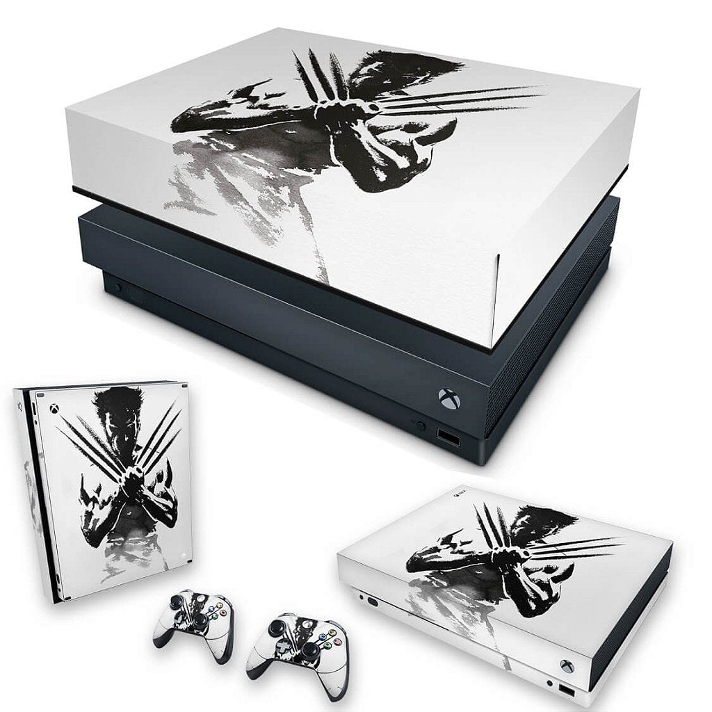 KIT Capa Anti Poeira e Skin Anti-Rage Xbox One X - Wolverine - X Men
