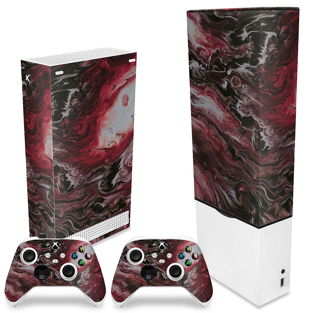 KIT Capa Anti Poeira e Skin Anti-Rage Xbox Series S Vertical - Abstrato #104 - Pop Arte Skins - foto 2