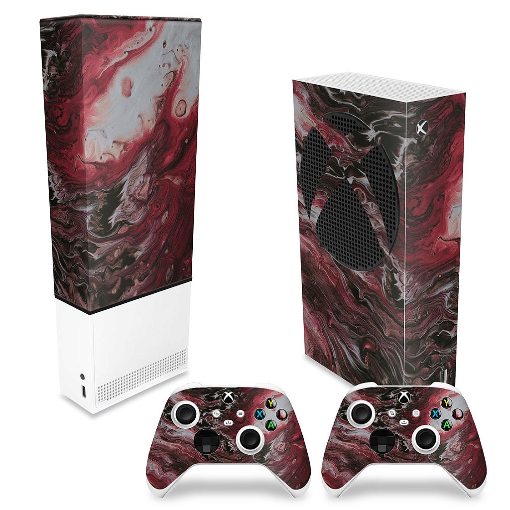 KIT Capa Anti Poeira e Skin Anti-Rage Xbox Series S Vertical - Abstrato #104