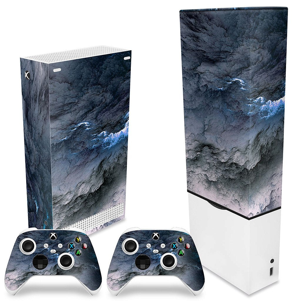 KIT Capa Anti Poeira e Skin Anti-Rage Xbox Series S Vertical - Abstrato #91 - Pop Arte Skins - foto 2