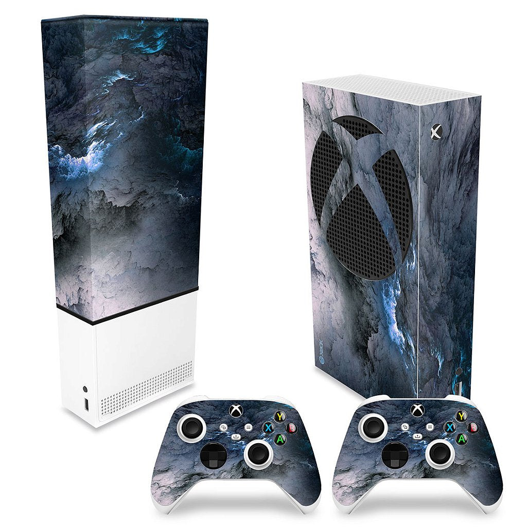 KIT Capa Anti Poeira e Skin Anti-Rage Xbox Series S Vertical - Abstrato #91