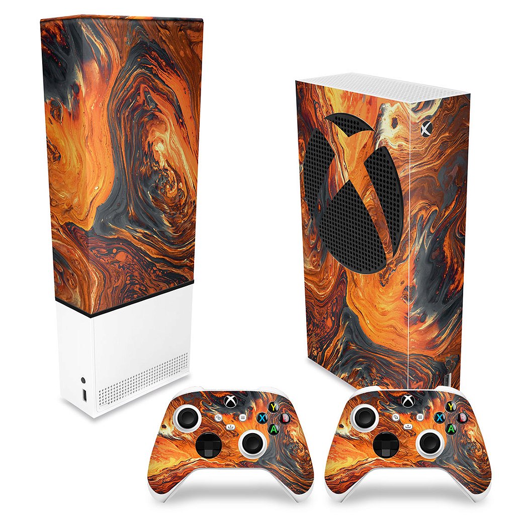 KIT Capa Anti Poeira e Skin Anti-Rage Xbox Series S Vertical - Abstrato #95