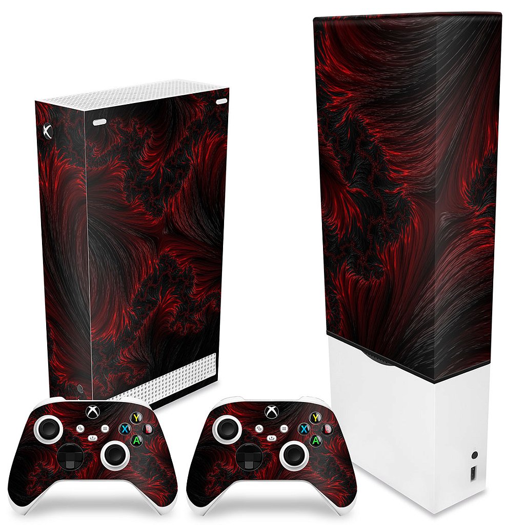 KIT Capa Anti Poeira e Skin Anti-Rage Xbox Series S Vertical - Abstrato #96 - Pop Arte Skins - foto 2