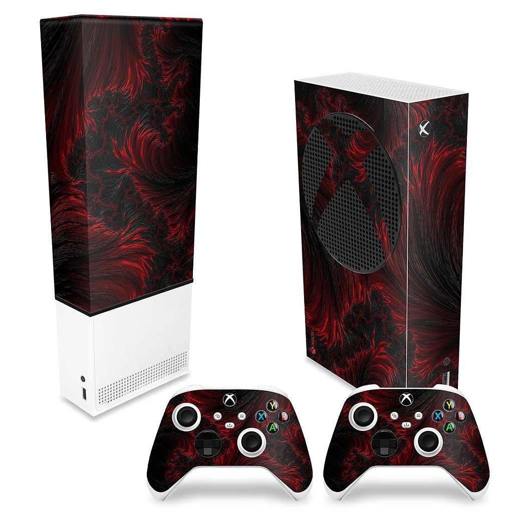 KIT Capa Anti Poeira e Skin Anti-Rage Xbox Series S Vertical - Abstrato #96